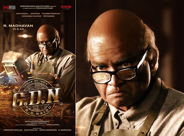 വരുന്നു 'ജി.ഡി.എന്'; ഇന്ത്യന് എഡിസനായി ആർ. മാധവൻ്റെ ഫസ്റ്റ്ലുക്ക് റിലീസായി.